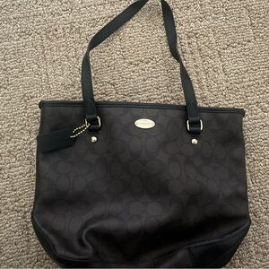 Coach Black Signature Tote Bag
